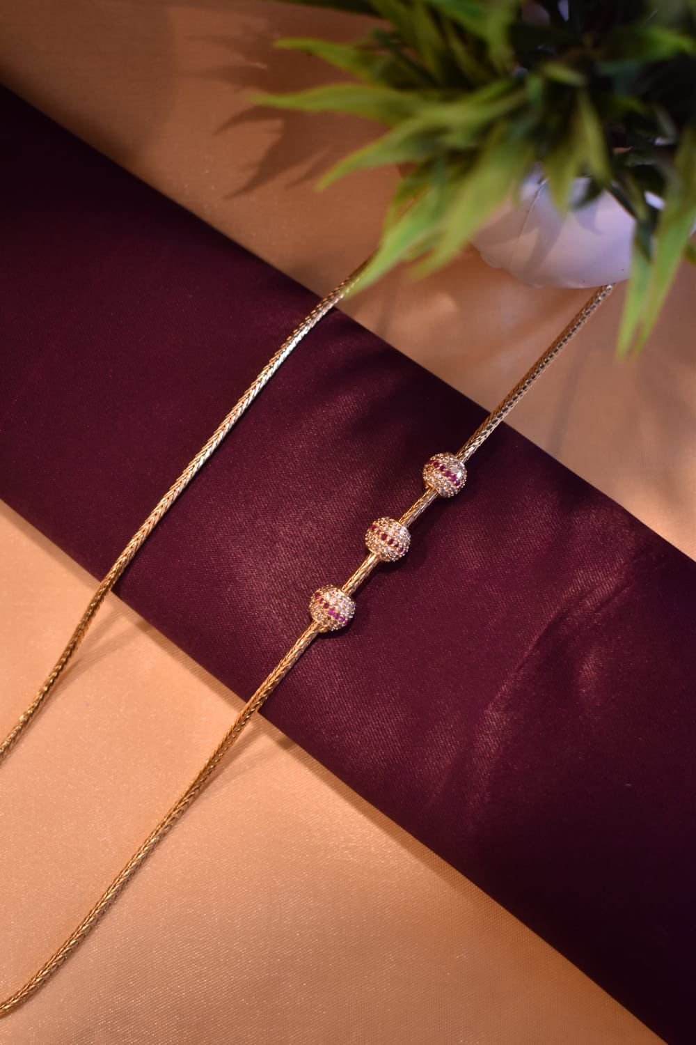 Gold Plated Ball Mop chain