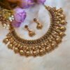 Antique Kemp Jhumka Droplet Necklace Set[AN08]