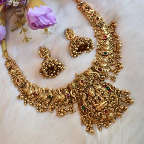 Antique Lakshmi Peacock Nakshi Necklace [AN02]