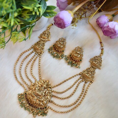 Divine Lakshmi Multilayered Antique Necklace Set[AN05]