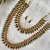 Antique Green Stone Necklace & Haram Combo Set[ABS01]