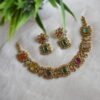 Multicolor AD Stone Floral Necklace