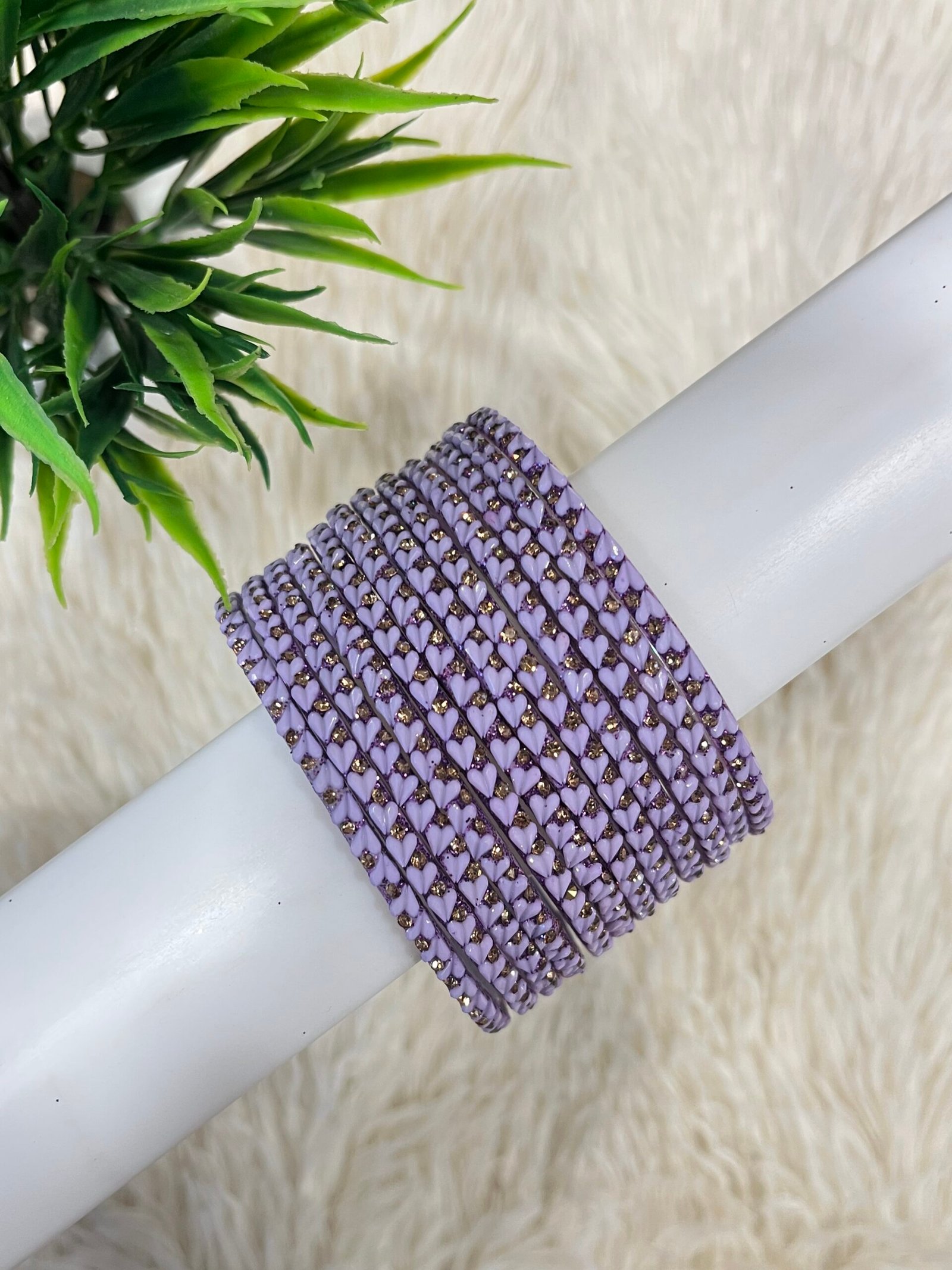 HEART STONE GLASS BANGLES