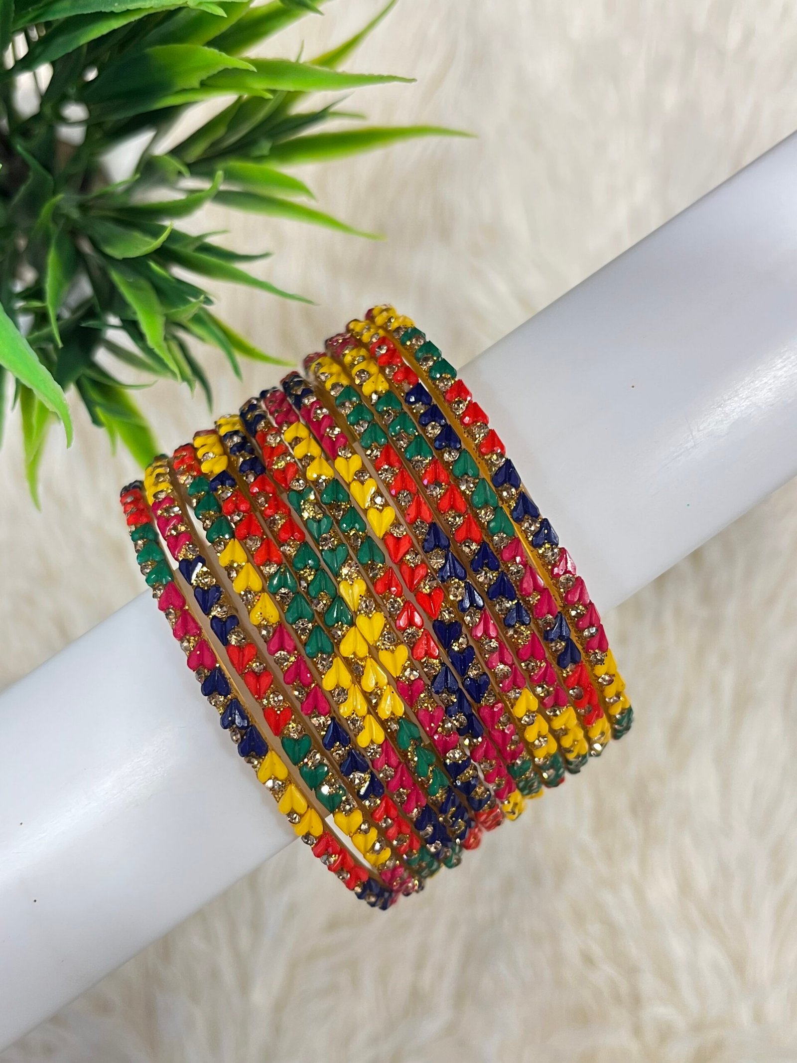 HEART STONE GLASS BANGLES - Image 5