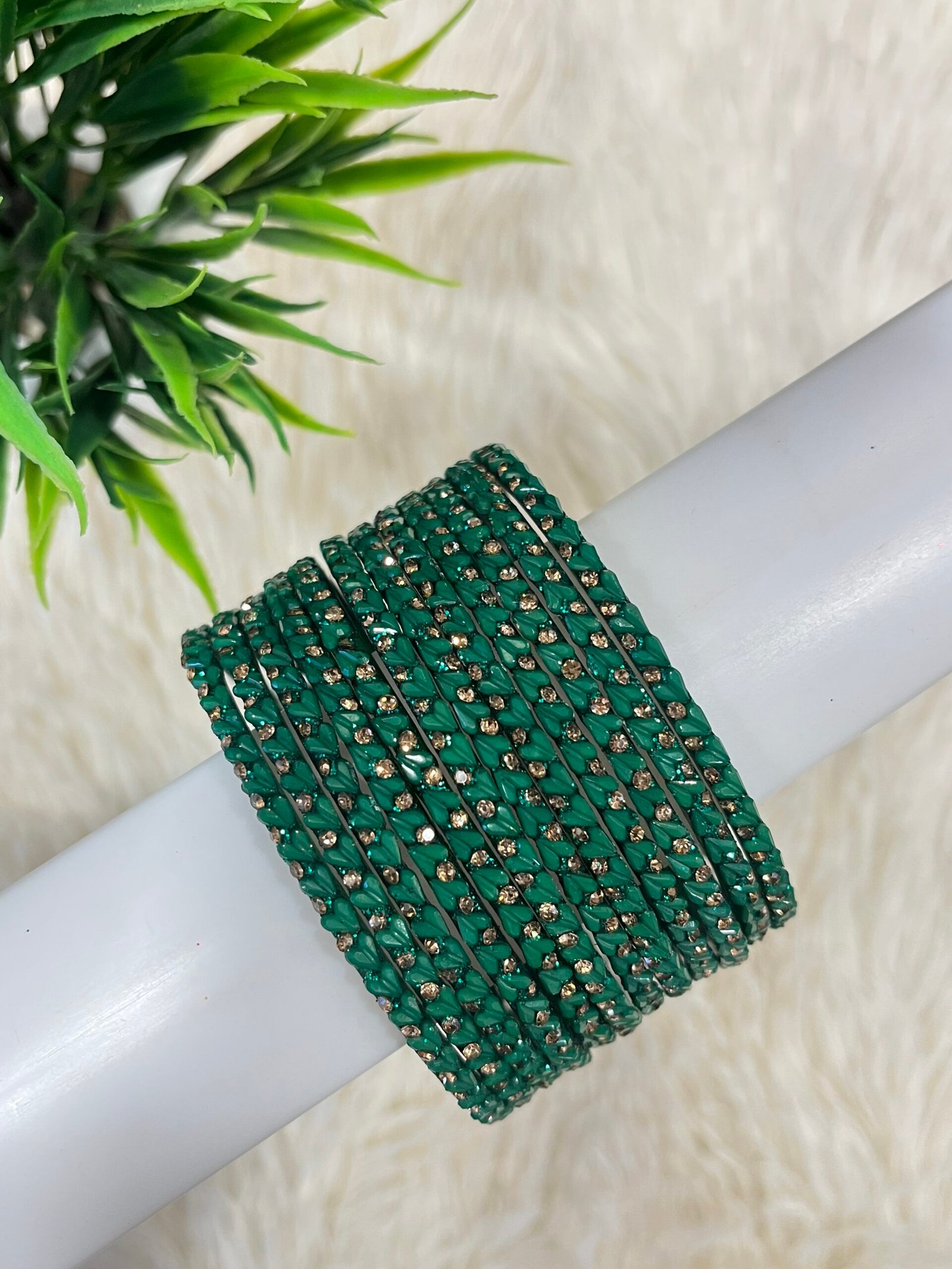 HEART STONE GLASS BANGLES - Image 9