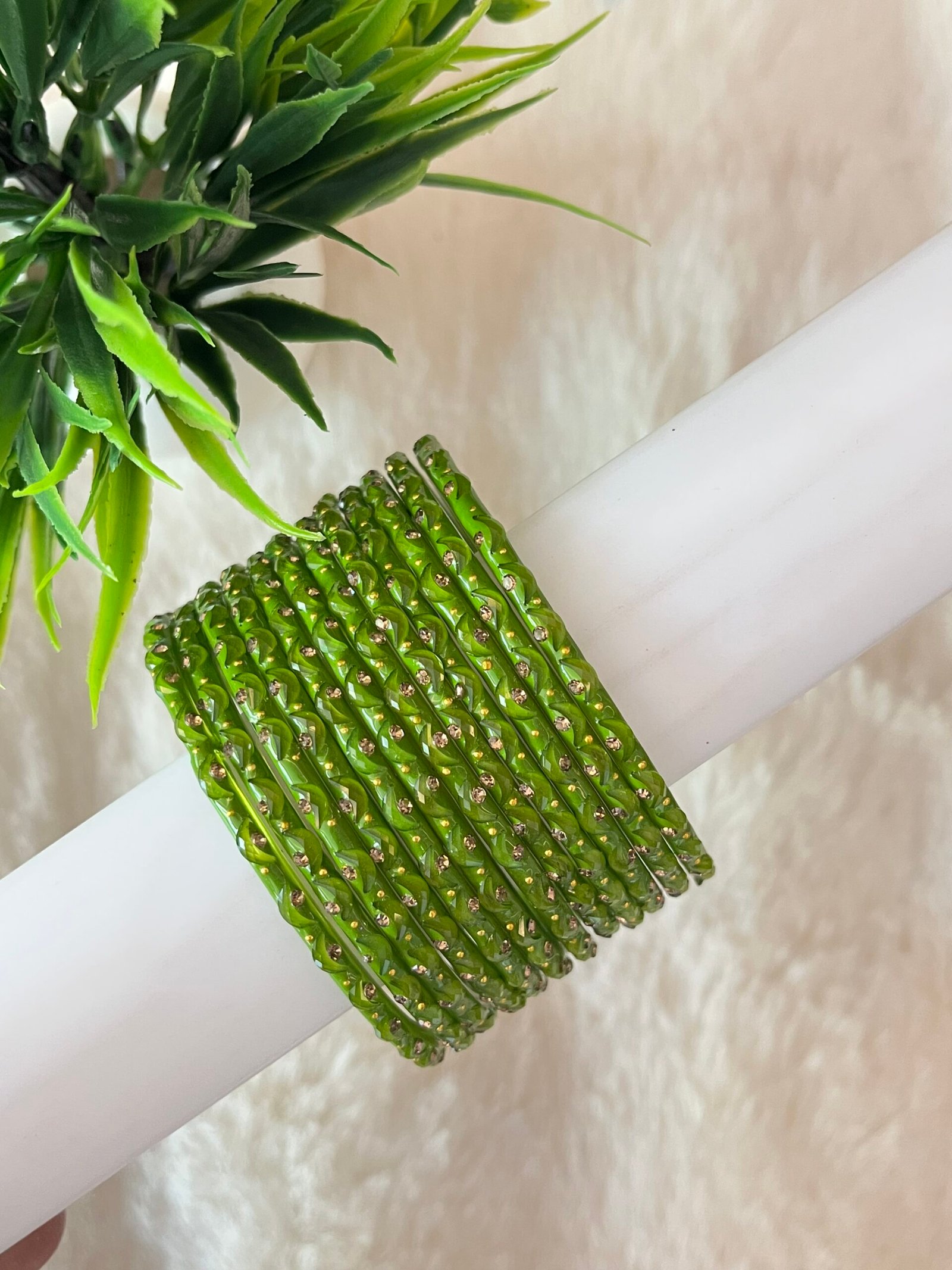HALF MOON GLASS BANGLES