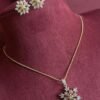 Broad Diamond Look AD Necklace