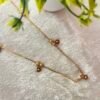 Premium One Gram Gold Tiny Enamel Flower Short Chain