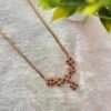 Premium One Gram Gold Ruby Floral V-Shape Short Chain