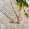 Charming Triple Heart CZ Pendant Chain