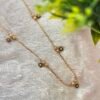 Premium One Gram Gold Black Enamel Flower Short Chain