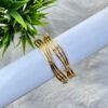 Elegant Multi-Strand White Stone Gold Plated Bangles