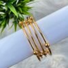 Minimalist Gold Bead End Flexible Bangles