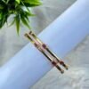 Minimalist Oval Ruby Gold-Plated Bangles