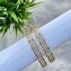 Leaf Motif Triple-Line CZ Bangles