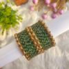 GREEN Glass Mix Kundan Bangles