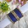 DARK BLUE Glass Mix Kundan Bangles