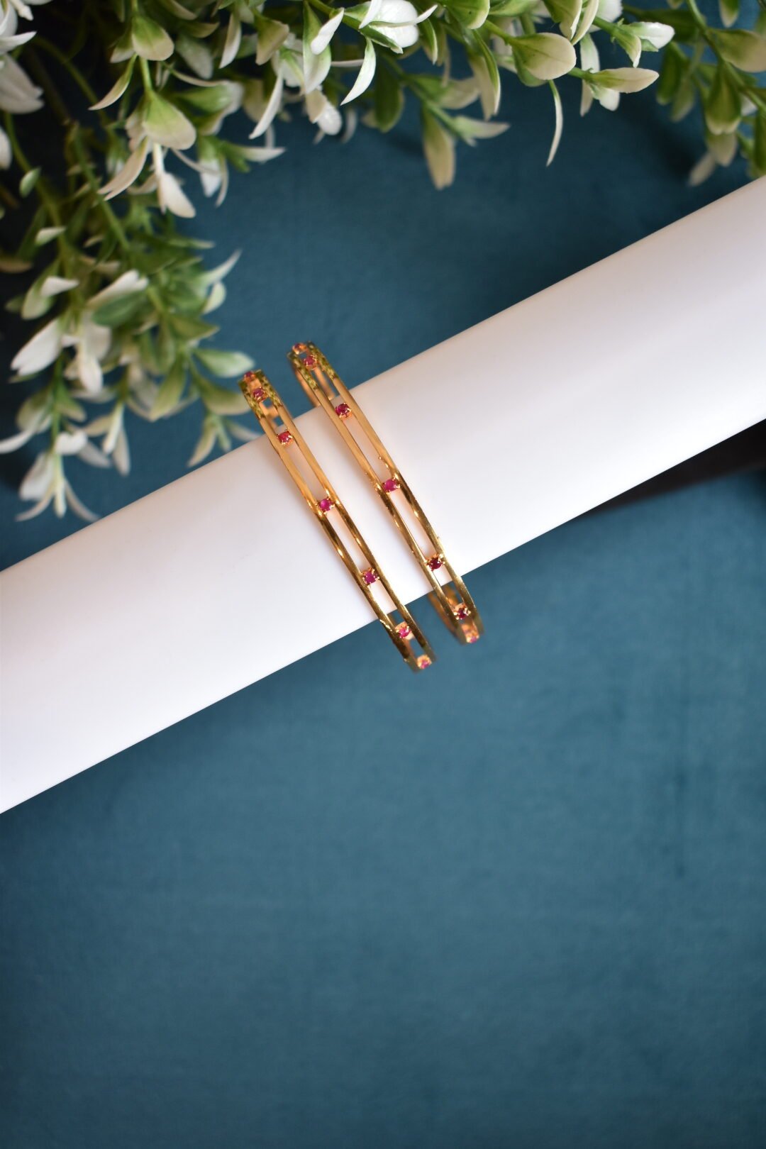 RUBY TWO LAYERED BANGLE