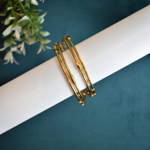 DUAL LINE GOLD BANGLES