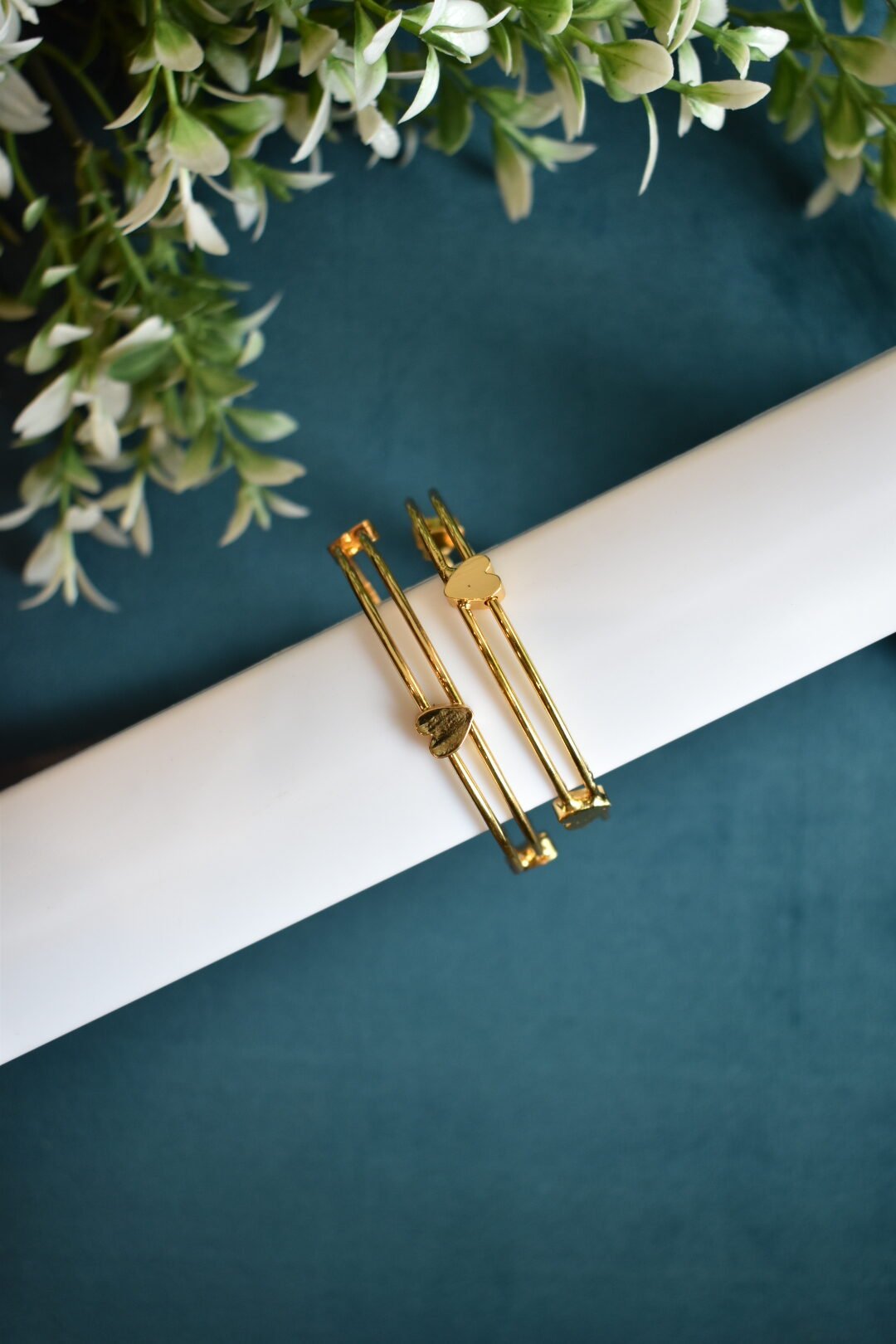 DUAL LINE HEART BANGLES